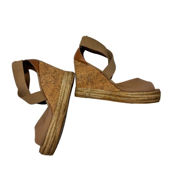 Tory Burch Women's Size 11 ‘Natanya’ Linen Blend Cork Espadrille Wedges - Picture 7 of 11